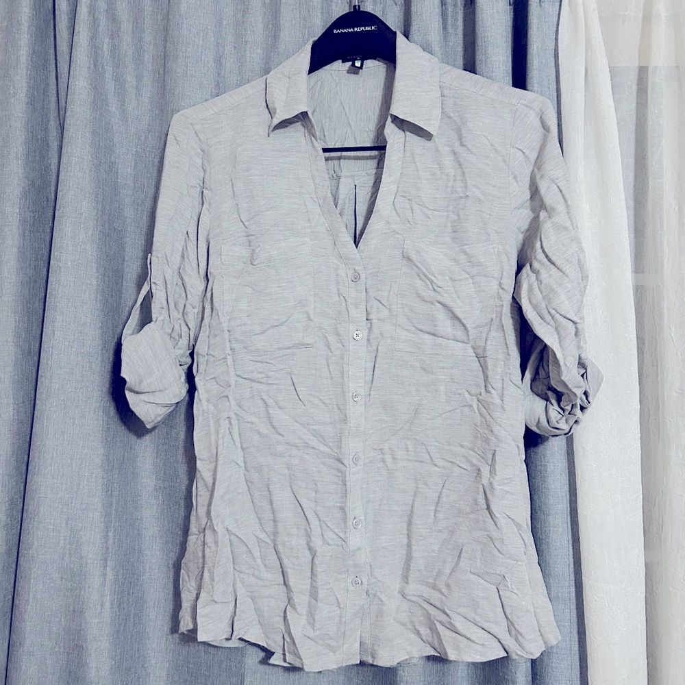 Express Button Down Gray Shirt